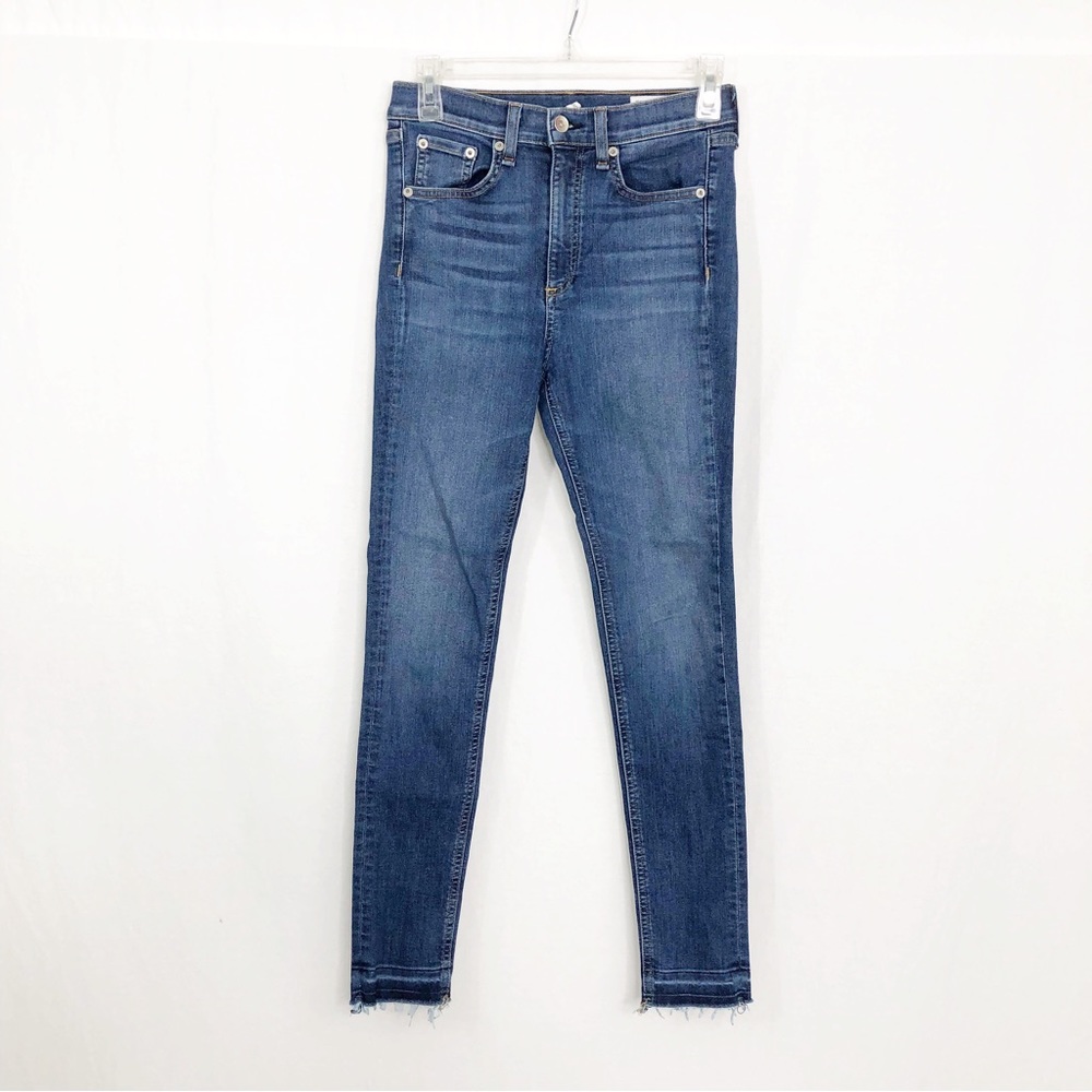 Rag & Bone High Rise Ankle Skinny Jeans, Size 27, Blue